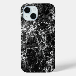 Stilvoll Luxuriöser zeitloser schwarzer Marmorstei Case-Mate iPhone Hülle
