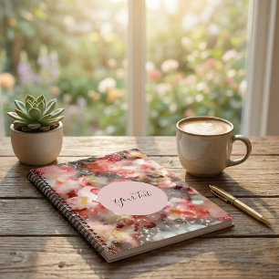Stilvoll, Mädchenhaft rosa, feminine Schreibschrif Notizbuch