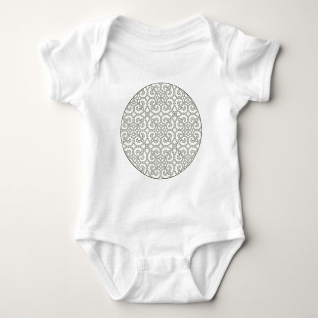 Stilvoll marokkanisches Scroll Verziertes Muster Baby Strampler (Vorderseite)