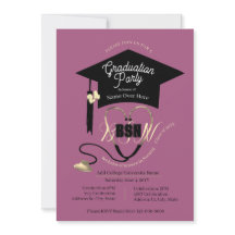 Stilvoll Mauve Lila Editable Nurse Grad Party