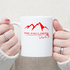 Stilvoll minimalistisch | Berühmte Schweizer Alpen Zweifarbige Tasse