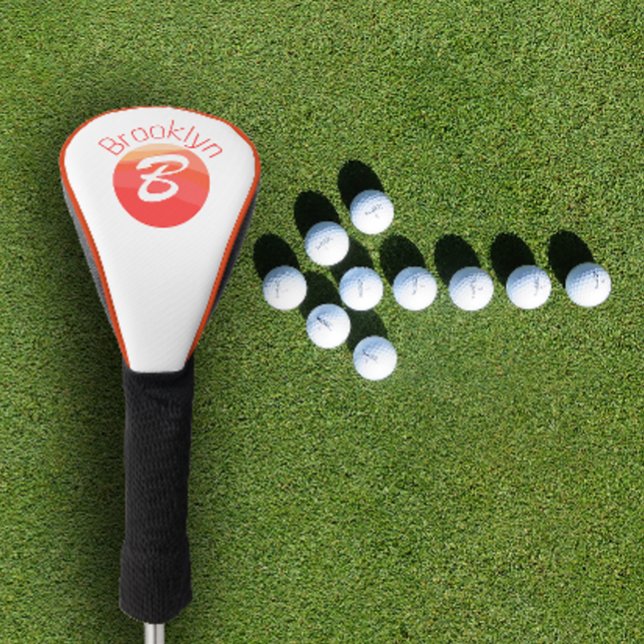 Stilvoll minimalistischer Buchstabe B weiß Golf Headcover (Von Creator hochgeladen)