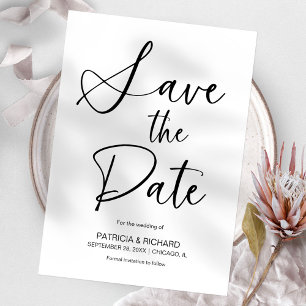 Stilvoll minimalistischer Hochzeit-Save-the-Date-E Einladung