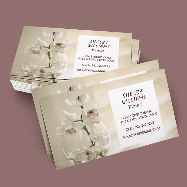 Stilvoll Minimalistischer Orchid Florist Visitenkarte (Von Creator hochgeladen)