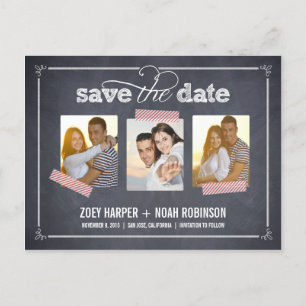 Stilvoll mit Kreide - Save The Date Postkarte