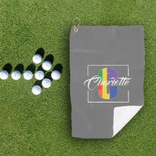 Stilvoll mit Monogramm Anfangsbuchstabe C grau Golfhandtuch