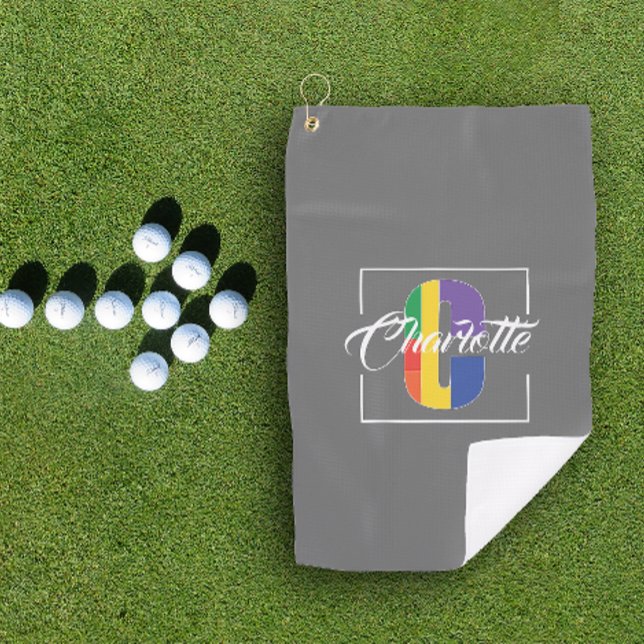 Stilvoll mit Monogramm Anfangsbuchstabe C grau Golfhandtuch (Von Creator hochgeladen)