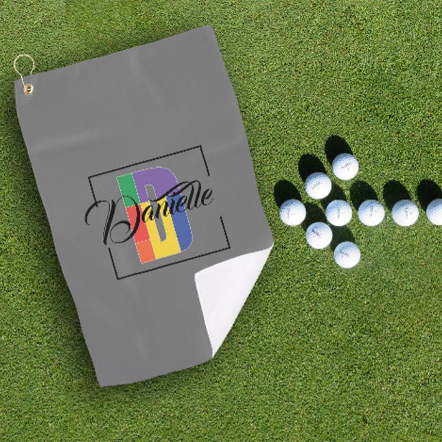 Stilvoll mit Monogramm Anfangsbuchstabe D grau Golfhandtuch (Von Creator hochgeladen)