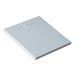 Stilvoll Mit Monogramm Name Chic Light Blue Notizblock