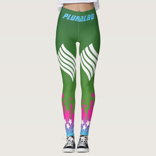 Stilvoll mit Monogramm rosa Farbverlauf Leggings (Vorderseite)