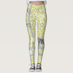 Stilvoll modern eklektisch Vintag gelb Leggings<br><div class="desc">Stilvolles und modernes Legging mit einem schicken böhmischen,  eklektischen Design mit Zebras,  Schmetterlingen,  Leopardruck und blühender Kontur in Pastellgelb und Grau und einem eleganten Schwarz-Weiß-Karo-Rahmen. Exklusiv für Sie entworfen von Happy Dolphin Studio.</div>