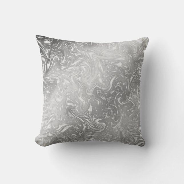 stilvoll, modern, trendig, silber und weiß kissen (Vorderseite)