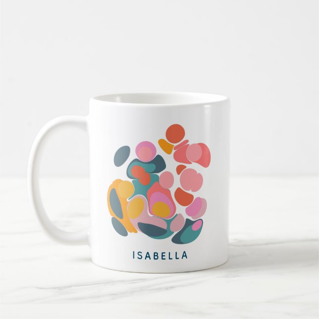 Stilvoll Moderne Abstrakte Kunst Personalisierter  Kaffeetasse (Links)