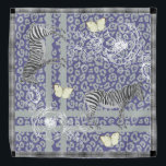 Stilvoll Moderne eklektische dunkelblaue Grau Halstuch<br><div class="desc">Die stilvolle und moderne Chiffonbandana besticht durch ein elegantes böhmisches eklektisches Design mit Zebras,  Schmetterlingen,  Leopardendruck und blühender Kontur in dunkelblau und grau und einem eleganten Schwarz-Weiß-Karo-Schnittmuster. Exklusiv für Sie entworfen von Happy Dolphin Studio.</div>