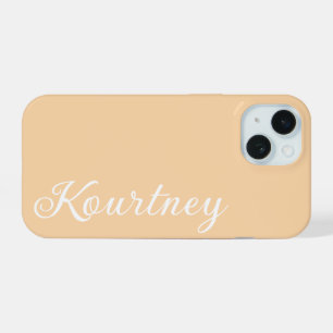 STILVOLL MODERNE ELEGANTE INDIVIDUELLE NAME BEIGE iPhone 15 HÜLLE