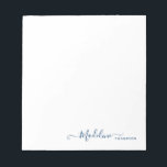 Stilvoll moderne Girly Script Navy Blue Notizblock<br><div class="desc">Stilvolle moderne Girly Script Navy Blue Notepad</div>