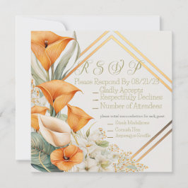 Stilvoll moderne Orange und Ivory Calla Lily UAWG Mitteilungskarte