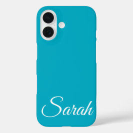 Stilvoll moderner klassischer Kundenname Blau iPhone 16 Hülle