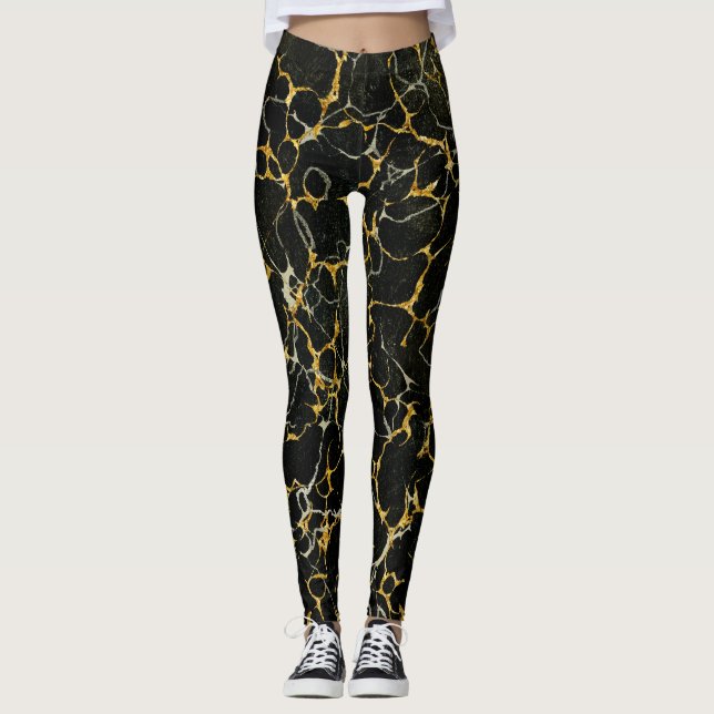 Stilvoll moderner Marmormarmor aus Marmor Leggings (Vorderseite)