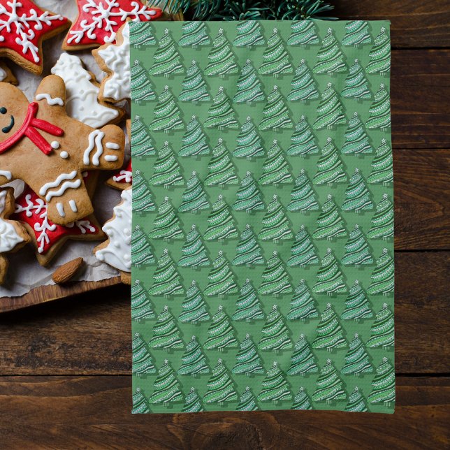 Stilvoll moderner Weihnachtsbaumurlaub Geschirrtuch (Von Creator hochgeladen)