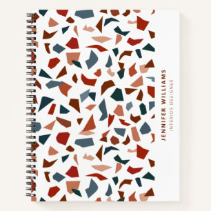 Stilvoll Modernes, abstraktes Terrazzo-Muster Notizbuch