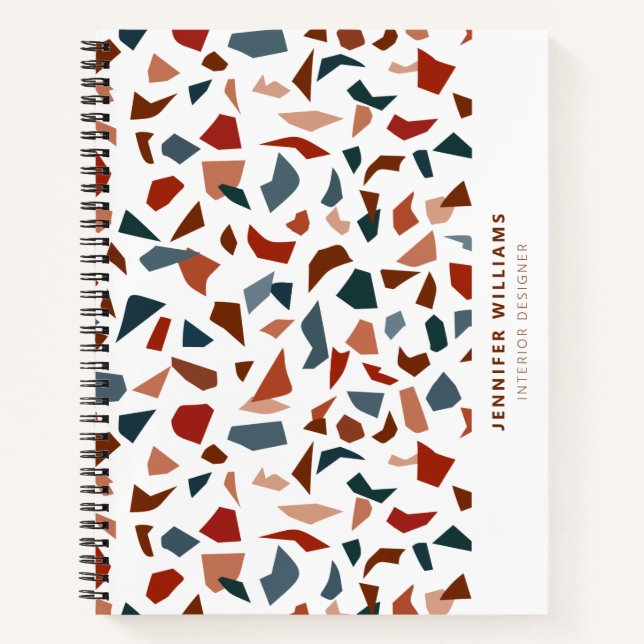 Stilvoll Modernes, abstraktes Terrazzo-Muster Notizbuch (Vorderseite)