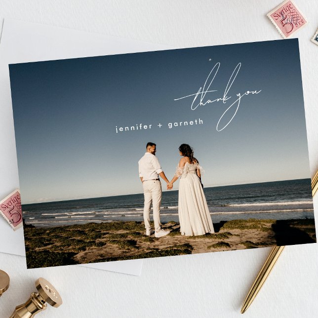 Stilvoll Modernes elegantes Foto Dankeskarte (Von Creator hochgeladen)