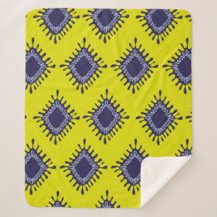 Stilvoll modernes Ikat-Stamm nahtloses Muster Sherpadecke