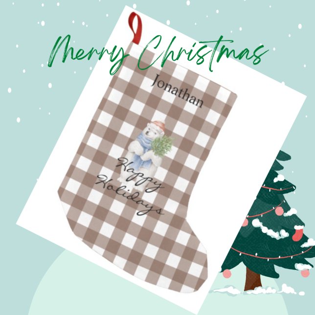 Stilvoll modernes personalisiertes schottisches Ta Kleiner Weihnachtsstrumpf (Von Creator hochgeladen)