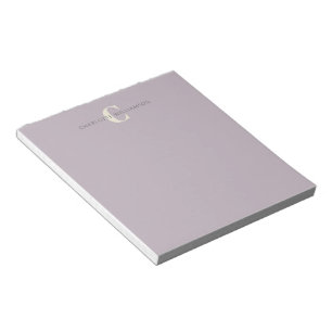 Stilvoll monogrammierter Name Chic Dusty Lilac Notizblock