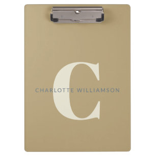 Stilvoll monogrammierter Name professionell Gold B Klemmbrett
