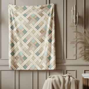 Stilvoll neutraler geometrischer Komfort Elfenbein Fleecedecke