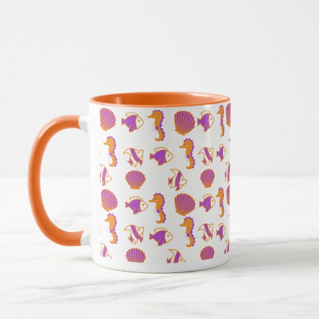 Stilvoll Niedliches, farbenfrohes Meeresleben unte Tasse (Links)