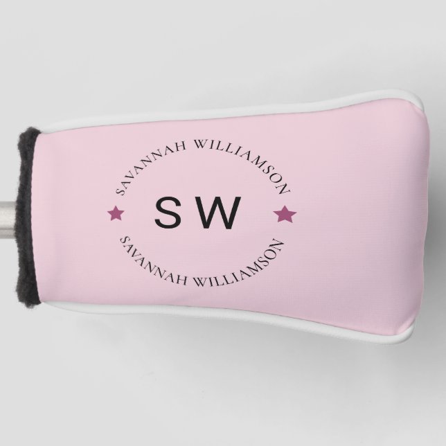 Stilvoll niedliches personalisiertes Monogramm ros Golf Headcover (Vorderseite)