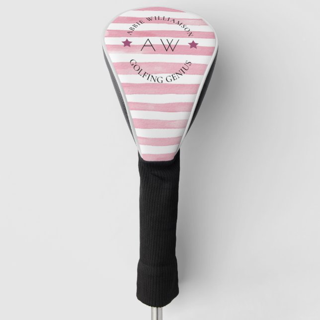 Stilvoll niedliches personalisiertes Monogramm ros Golf Headcover (Vorderseite)