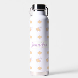 Stilvoll Niedliches rosa Schaf mit Wolkenmuster Trinkflasche
