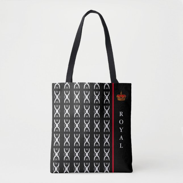 Stilvoll ovale geometrische Form in schwarz-weiß Tasche (Vorderseite)