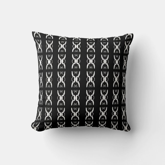 Stilvoll ovales geometrisches Muster in schwarz %  Kissen (Vorderseite)