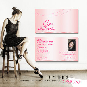 Stilvoll Pastel Pink Glamour mit Foto Modernes Visitenkarte