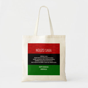 Stilvoll personalisiert NGUZO SABA Happy Kwanzaa Tragetasche