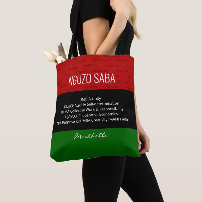 Stilvoll personalisiert NGUZO SABA Kwanzaa Tasche (Von Nahem)