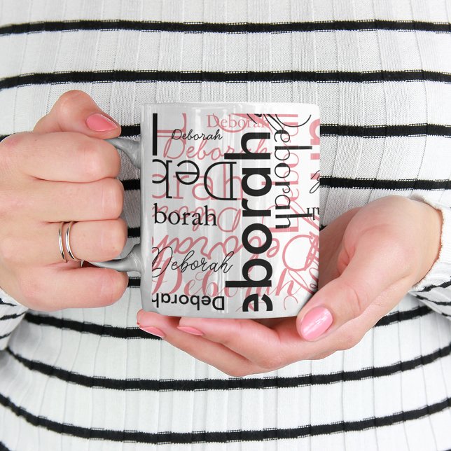 Stilvoll Personalisierte Rosa Schwarze Tasse für i (Von Creator hochgeladen)