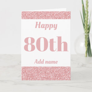 Stilvoll personalisierter Geburtstag 80. Karte