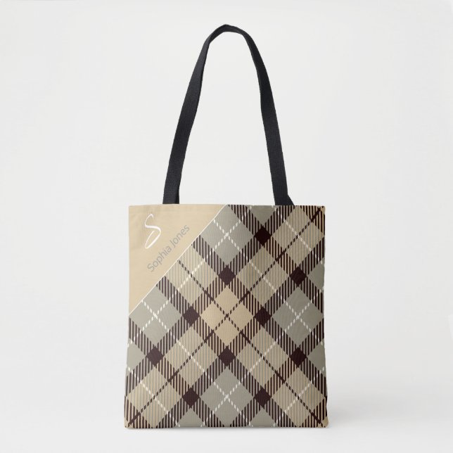 Stilvoll Personalisierter Tartan-Lehrer Danke für  Tasche (Vorderseite)