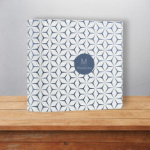 Stilvoll personalisiertes Monogramm geometrisch bl