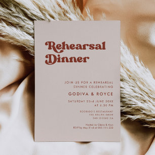 Stilvoll pfirsichrosa Probe Abendessen Einladung