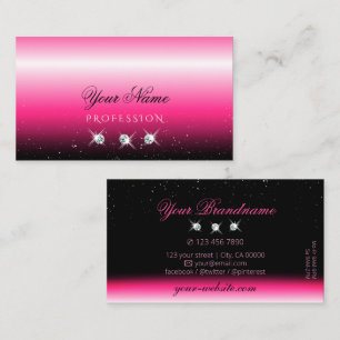 Stilvoll Pink Black Ombre Sparkle Diamonds Luxury Visitenkarte