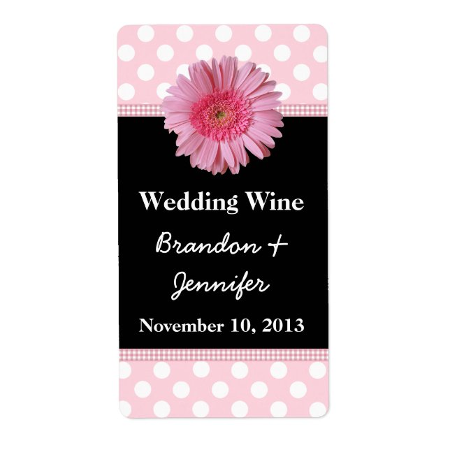 Stilvoll Pink Gerber Daisy Mini Weinmarken (Vorne)