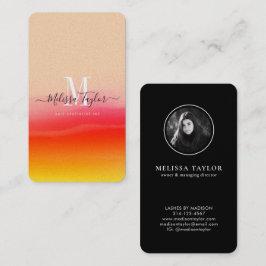 Stilvoll Pink Gold Abstrakt Mit Monogramm Holograf Visitenkarte