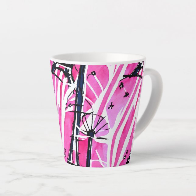 Stilvoll pink in Paris inspiriert Aquarell Milchtasse (Rechte Ecke)